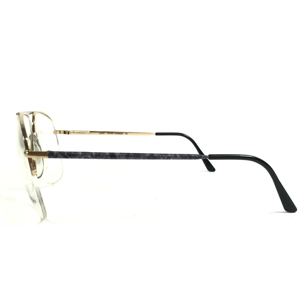 Vintage Tiffany Eyeglasses Frames COREY 096 Blue Marble Gold Aviators 50-20-145